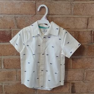 Carters Boys Button Down Shirt 18mo White NWOT